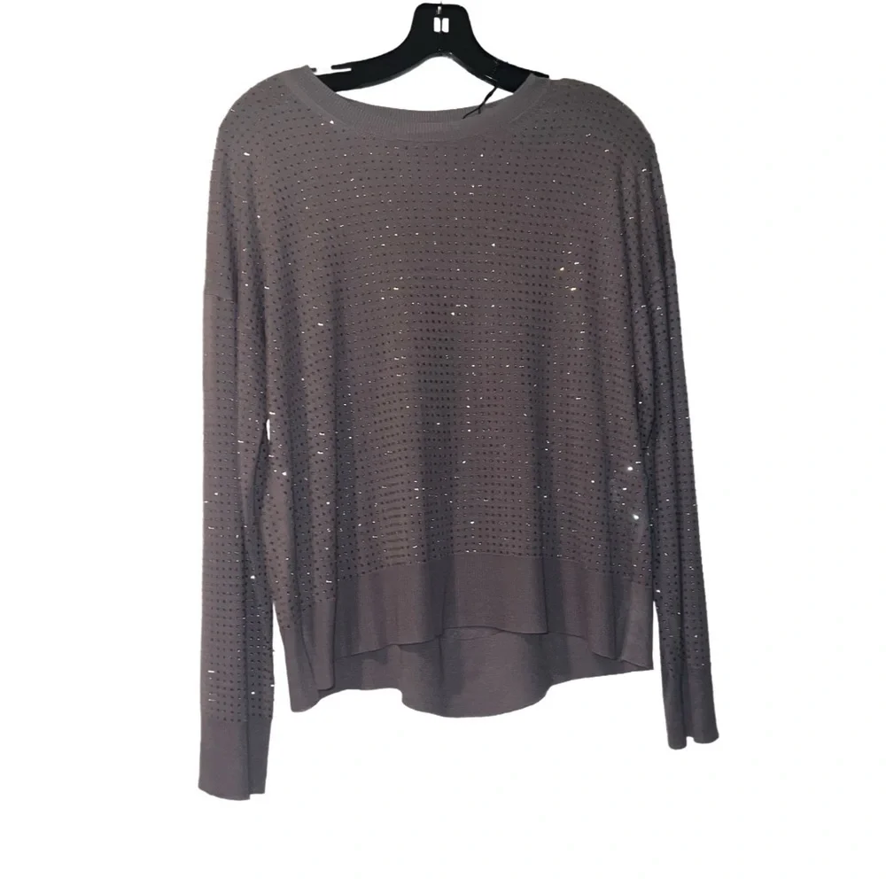 ZARA Gray Rhinestone Elegant Women's Sweater Size Medium